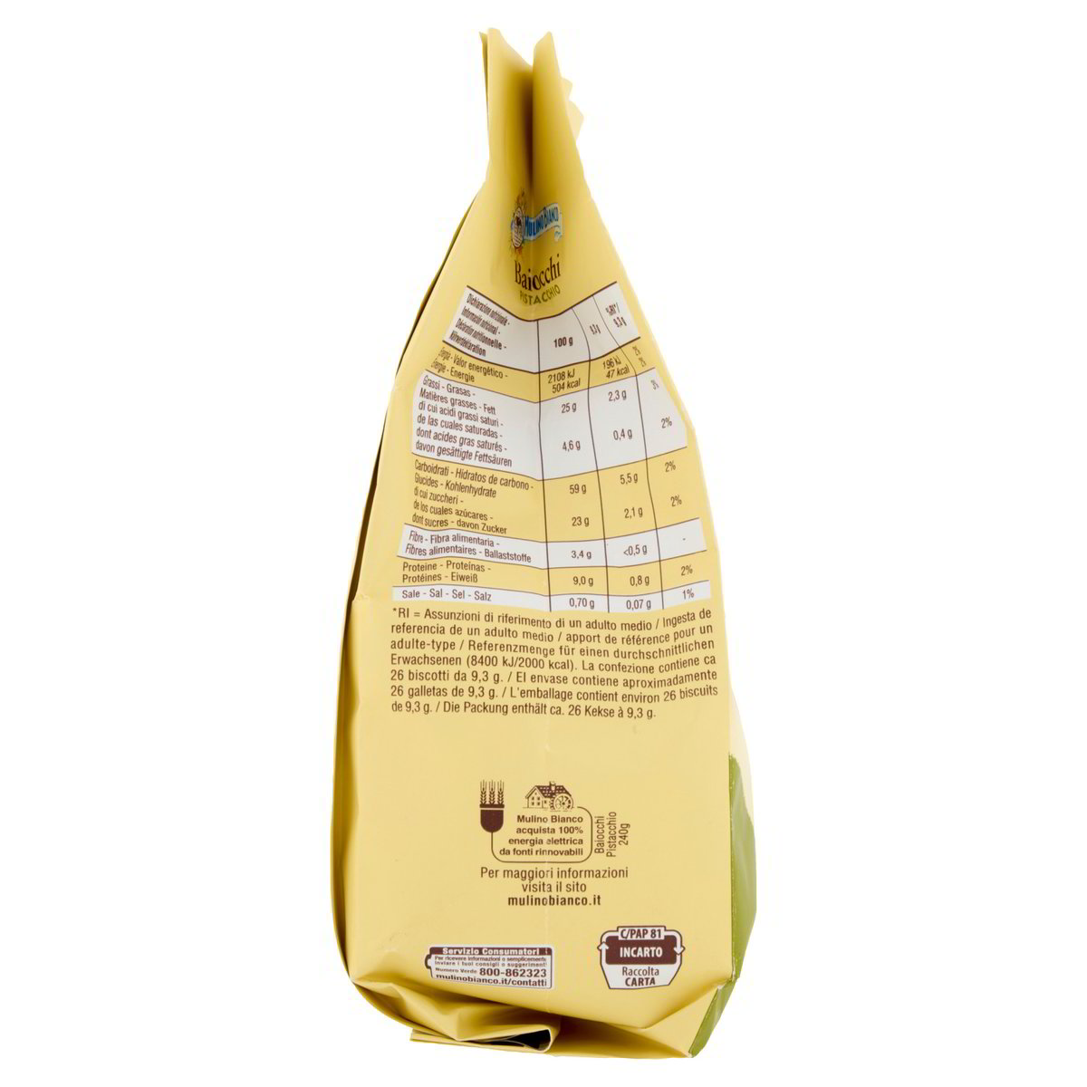 Baiocchi Pistacchio 240g - Mulino Bianco