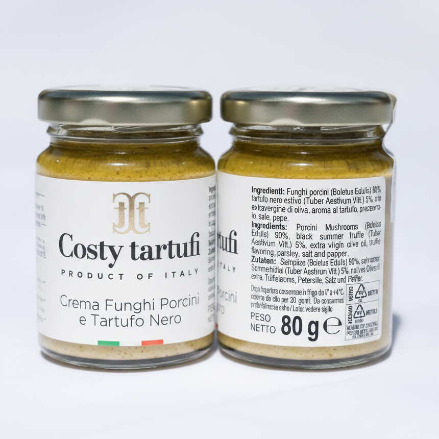 Crema Funghi Porcini e Tartufo Nero 80g - Costy Tartufi