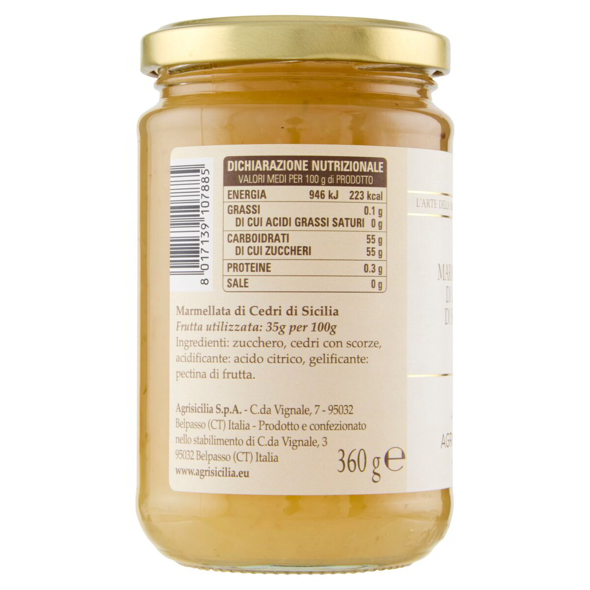 Marmellata di Cedri di Sicilia 360g - AgriSicilia