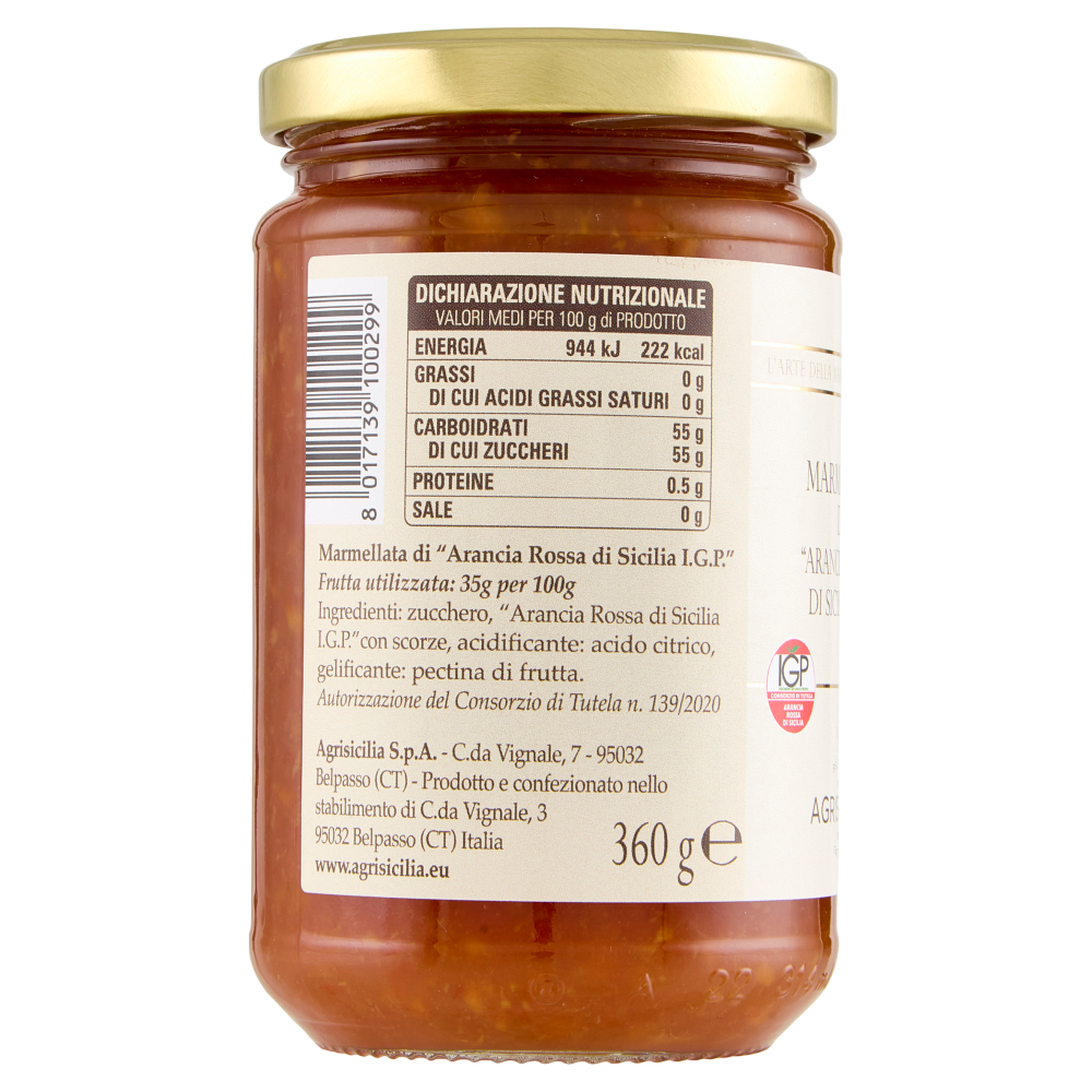Marmellata di Arancia Rossa di Sicilia I.G.P. 360g - AgriSicilia