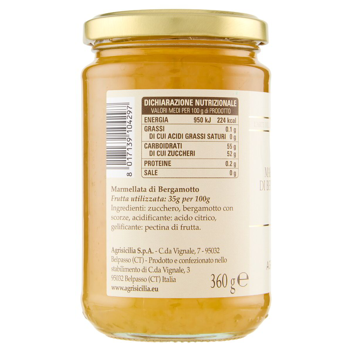 Marmellata di Bergamotto 360g - AgriSicilia
