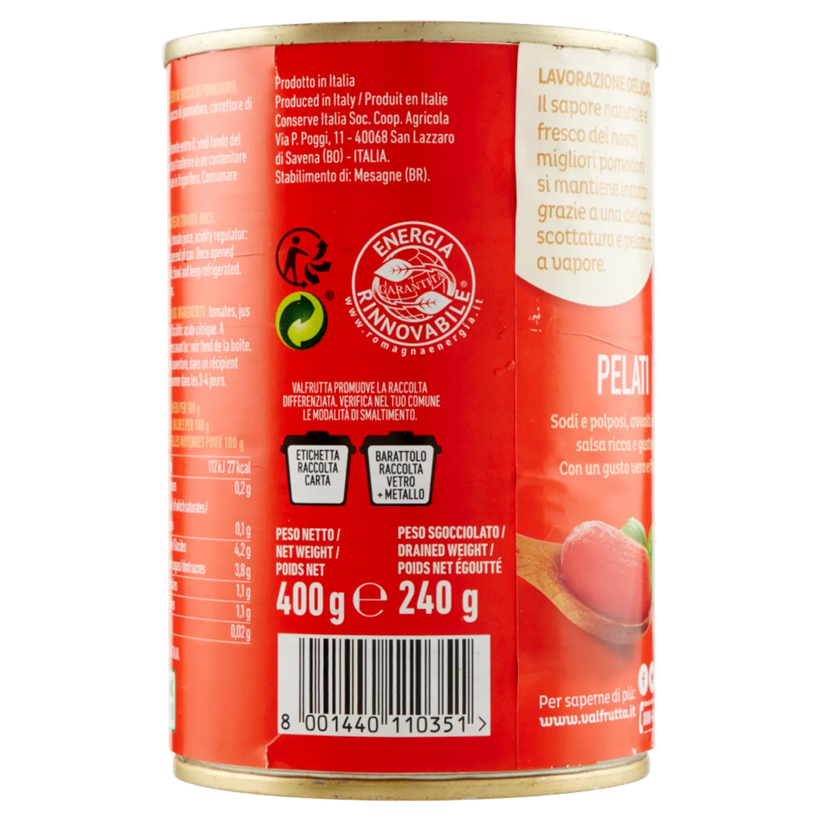 Pelati 400g - Valfrutta