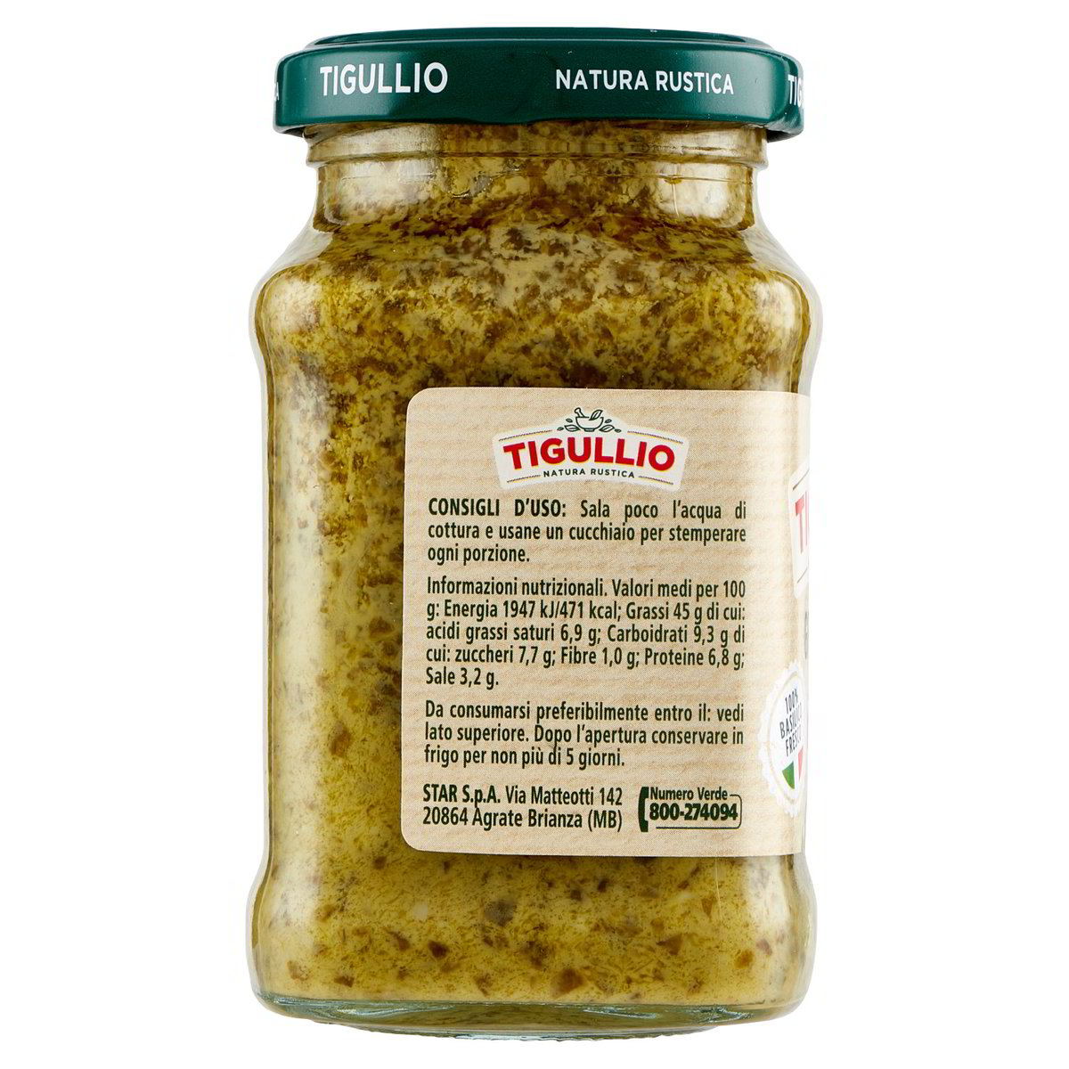 Gran Pesto alla Genovese senza Aglio 190g - Tigullio