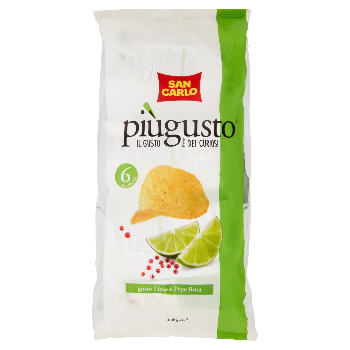 Più Gusto Lime e Pepe Rosa 150g multipack 6x25g - San Carlo